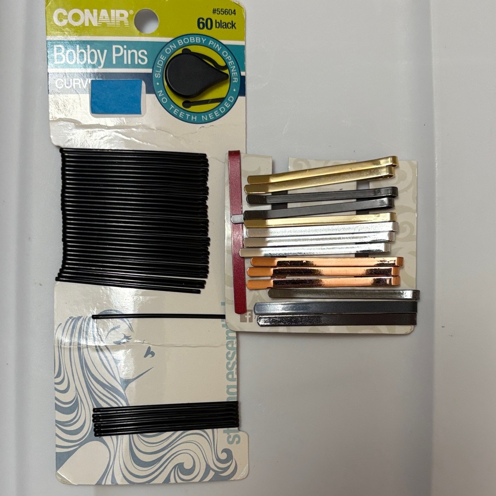 Conair Black and Metallic Bobby Pins Set
